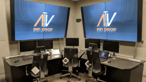 Two Major Screens in a monitoring room setup
